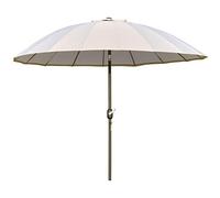 Outsunny Ombrellone da Giardino 2.5x2.5 m Inclinabile con Manovella, Ombrellone da Esterno con 18 Stecche in Metallo e Poliestere 160g/㎡, per Cortile, Terrazza e Balcone, UV30+, Bianco Crema