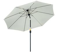 Outsunny Ombrellone da Giardino 2.65x2.65m Inclinabile su 3 Angolazioni con Manovella, Ombrellone da Esterno con 8 Stecche in Alluminio e Poliestere 180g/㎡, per Cortile, Terrazza e Balcone, Crema