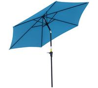 Outsunny Ombrellone da Giardino Ø2.6x2.35 m Inclinabile Blu