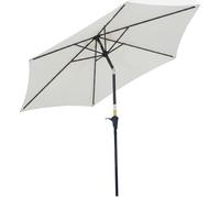 Outsunny Ombrellone da Giardino Ø2.6x2.35 m Inclinabile Crema