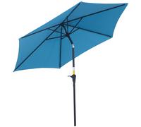 Outsunny Ombrellone da Giardino Ø2.7x2.4 m con Manovella e Testa Inclinabile in Alluminio e Poliestere, Blu