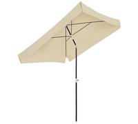 Outsunny Ombrellone da Giardino 2x2 m per Terrazza e Giardino con Tettuccio Quadrato, Design Regolabile e Portatile, Bianco Crema
