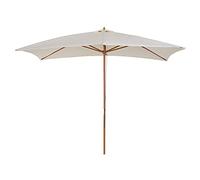 Outsunny Ombrellone da Giardino 2x3 m con Corda e Prese d'Aria, Ombrellone da Esterno con 6 Stecche in Legno, Bambù e Poliestere 180g/㎡, per Cortile, Terrazza e Balcone, Beige