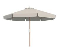 Outsunny Ombrellone da Giardino Ø3.25m con Corde, Apertura Regolabile e Prese d'Aria, Ombrellone da Esterno con 8 Stecche in Legno, Bambù e Poliestere 180g/㎡, per Cortile, Terrazza e Balcone, Grigio