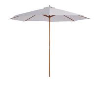 Outsunny Ombrellone da Giardino Φ300cm in Poliestere Crema, Anti UV, con Palo in Legno e 8 Stecche, Elegante e Resistente Aosom