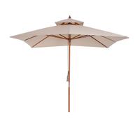 Outsunny Ombrellone da Giardino 3x3 m con Sistema a Corda, Parasole a 2 Livelli,