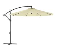 Outsunny Ombrellone da Giardino 3x3m con Tettuccio Regolabile, Base a Croce, Prese d'Aria, Manovella, Ombrellone Decentrato Inclinabile in Acciaio e Poliestere, per Cortile Terrazza, Beige