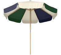 Outsunny Ombrellone da Giardino 8 Stecche UV 30+ Patio Verde Scuro e Crema