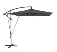 Outsunny Ombrellone da Giardino Decentrato 2.47x2.47 m Inclinabile, Ombrellone da Esterno con Base a Croce, Corde Antivento, Copertura Protettiva, per Piscina Terrazzo, Protezione UV, Grigio Scuro