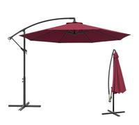 Outsunny Ombrellone da Giardino Decentrato 3x3m Inclinabile Rosso Scuro