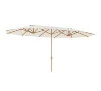 Outsunny Ombrellone da Giardino Doppio 455x265 cm con Manovella Beige | Ombrellone per Esterno, 12 Stecche in Acciaio, Poliestere 180g/㎡, Anti UV30+, per Giardino Terrazza Balcone
