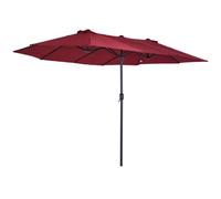 Outsunny Ombrellone da Giardino Doppio 455x265x238cm, Ombrellone da E Rosso vino