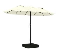 Outsunny Ombrellone da Giardino Doppio con Base 3x1.5m Grigio Scuro