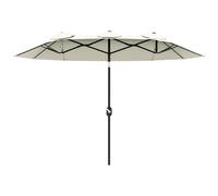 Outsunny Ombrellone da Giardino Doppio con Manovella 295x152x222 cm Beige