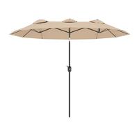 Outsunny Ombrellone da Giardino Doppio con Manovella 295x152x222 cm Beige