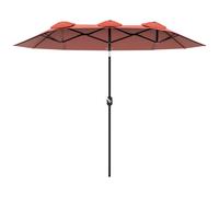 Outsunny Ombrellone da Giardino Doppio con Manovella 295x152x222 cm Beige