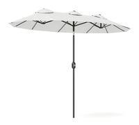 Outsunny Ombrellone da Giardino Doppio con Manovella 295x152x222 cm Cachi
