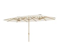 Outsunny Ombrellone da Giardino Doppio con Manovella 455x265x238 cm Beige