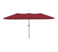 Outsunny Ombrellone Da Giardino Doppio con Prese d'Aria Nero e Rosso