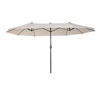 Outsunny Ombrellone da Giardino Doppio da Giardino, 4.6x2.7 m Beige