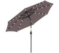 Outsunny Ombrellone da Giardino Inclinabile Ø265 cm con Manovella Grigio