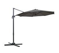 Outsunny Ombrellone da Giardino Palo Laterale Ø2.95x2.5 m Grigio
