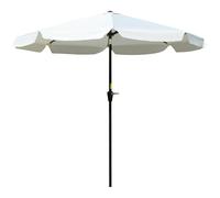 Outsunny Ombrellone da Giardino Rotondo e Inclinabile con Manovella Bianco Crema