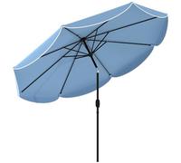 Outsunny Ombrellone da mercato rotondo 9'x9' con volant, Azzurro cielo