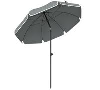 Outsunny Ombrellone da Spiaggia Ø150 cm con Ancora, Tettuccio Reclinabile 30°, O