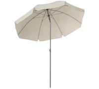Outsunny Ombrellone da Spiaggia Ø2x2.3 m con Tettuccio Inclinabile, Ombrellone d