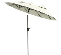 Outsunny Ombrellone da Terrazza Doppio con Manovella 295x152x222 cm