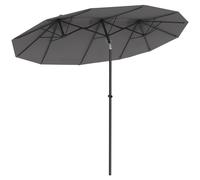 Outsunny Ombrellone da Terrazza Doppio con Manovella 295x152x222 cm Beige