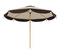Outsunny Ombrellone da Terrazzo Ø2.6 m con Copertura UV50+ e 8 Stecche Beige