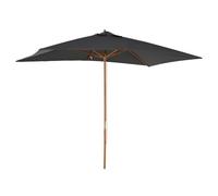 Outsunny Ombrellone da Terrazzo 2x3m a 6 Stecche in Legno e Bambù Grigio Scuro