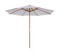 Outsunny Ombrellone da Terrazzo Ø3m in Poliestere Palo in Legno 8 Stecche Nero