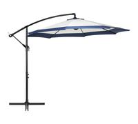 Outsunny Ombrellone Decentrato Ø3x2 m con Base a Croce Blu e Crema