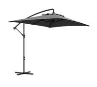 Outsunny Ombrellone Decentrato 3x2 m con Prese d'Aria, Base a Croce e Manovella, Ombrellone da Giardino in Acciaio e Poliestere 160 g/㎡, Protezione UV, per Terrazza e Balcone, Grigio Scuro