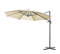 Outsunny Ombrellone Decentrato con Angolazione Regolabile e Girevole Crema