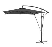Outsunny Ombrellone Decentrato Regolabile con Manovella, 247x247 cm, Grigio