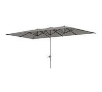 Outsunny Ombrellone Doppio da Giardino 4.5x2.6 m con Manovella, Ombrellone da Giardino a 12 Stecche in Alluminio e Poliestere 200g/㎡, Anti UV50+, per Cortile, Terrazza e Balcone, Grigio Scuro