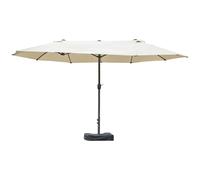 Outsunny Ombrellone Giardino Mare Terrazza Doppio Schermo Stand Cremeweiß Ovale 460 x 270 x 240 cm