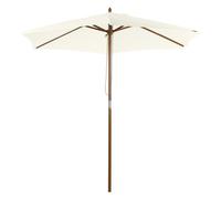 Outsunny Ombrellone in Legno da Esterno Bianco Crema 2.5X2.3M, Tocco di Eleganza per il Tuo Giardino Aosom