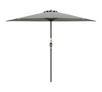 Outsunny Ombrellone Mezzaluna con Manovella Grigio Chiaro 2.7x2.4 m