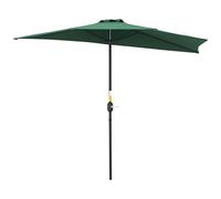 Outsunny Ombrellone Mezzaluna da Parete e Muro Patio 2.7x1.4m Verde