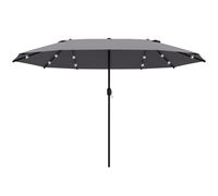 Outsunny Ombrellone Ovale Grigio Scuro 440 x 260 cm
