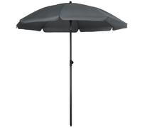 Outsunny Ombrellone per Esterno 1.8x2m in Poliestere a 8 Stecche Grigio