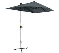 Outsunny Ombrellone Semicircolare con Manovella e Tetto Anti UV Crema