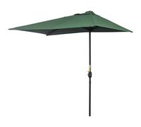 Outsunny Ombrellone Mezzaluna da Parete e Muro 2.3x1.3 m, Ombrellone da Giardino con Apertura a Manovella e 5 Stecche, Ombrellone a Semicerchio con Prese d'Aria, UV30+, Verde