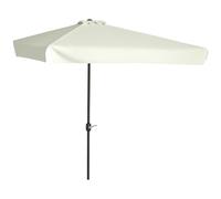 Outsunny Ombrellone Semicircolare da Terrazza con Manovella 2.5x2.3 m Crema
