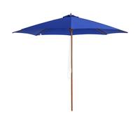 Outsunny Ombrellone spiaggia Ombrelloni da giardino Impermeabile Rotondo con Palo Centrale Antivento, in Legno e Poliestere Grigio